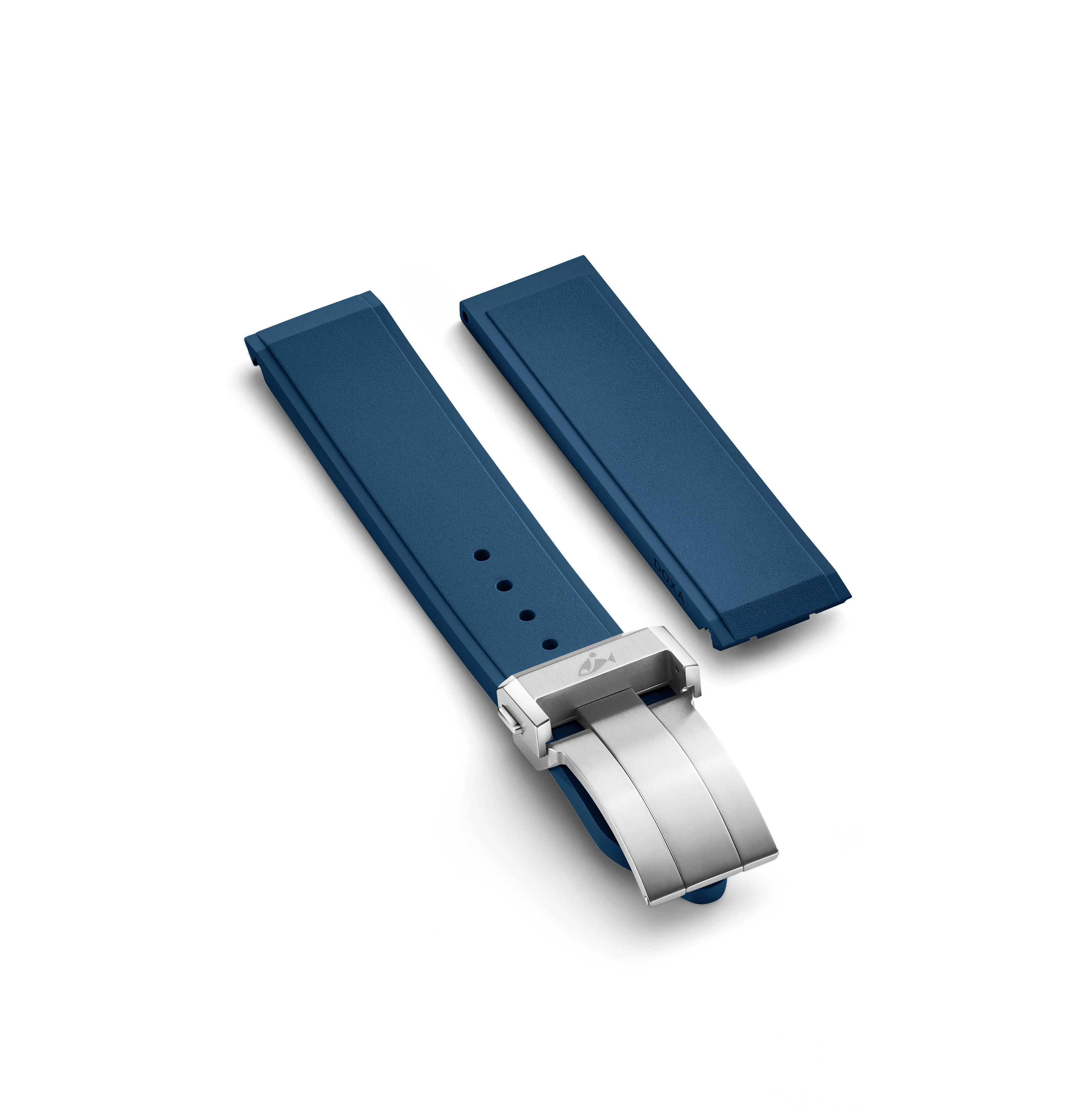Rubber strap with folding buckle, Navy blue